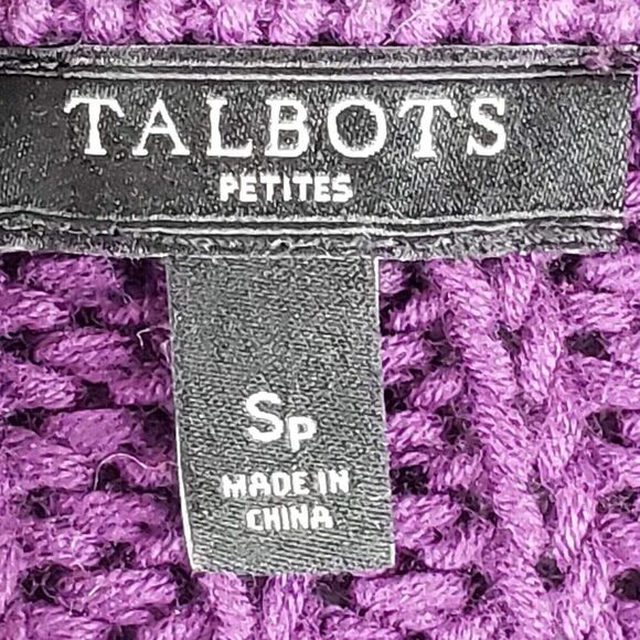 Talbots Cardigan Women's Size Small Petite Sp Purple Open Front Cardigan - Picture 5 of 7